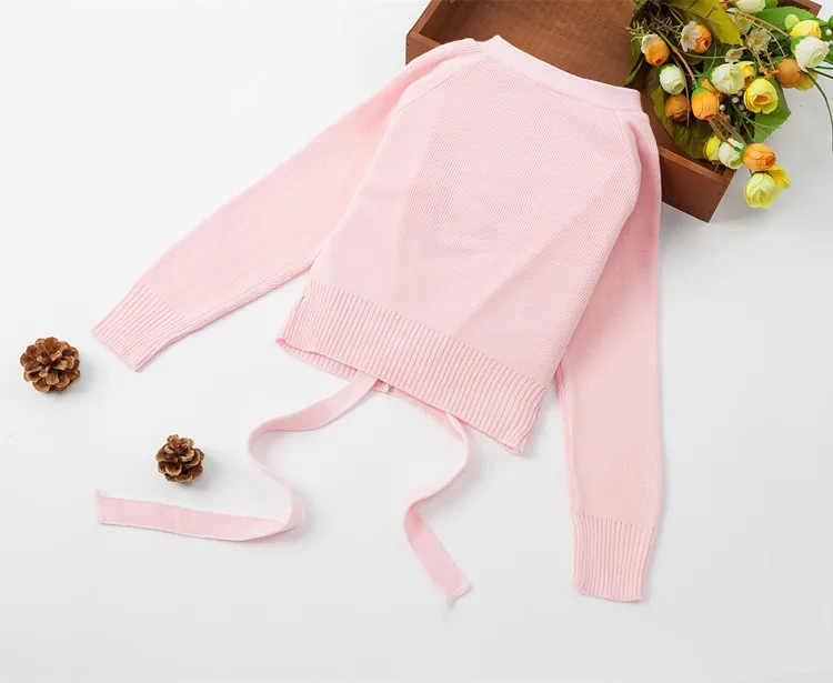 Wholesale Cheap Girls Dance Warm Up Long Sleeve Sweater Crossover Ballet Wear Kids
