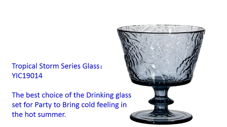 Samyo new design patent manufacturing colored pressed ice cream glass