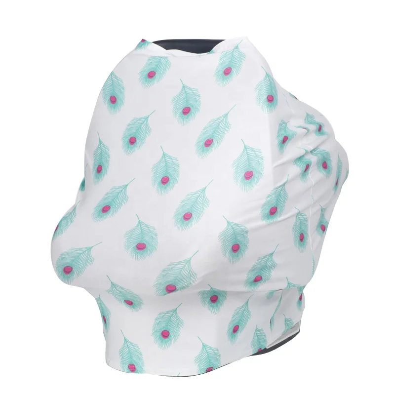 Custom Logo pattern Multi Use nursing printed printed lady baby scarf breastfeeding nursing cover