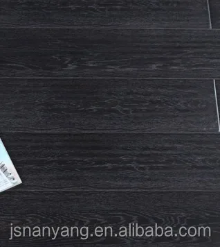 High gloss antique black oak parquet engineered wood flooring