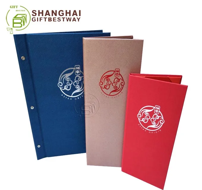 Price competitive wholesale high quality a4 leather menu cover, restaurant menus book, leatherette menu book
