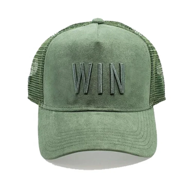 Hot sales 3D embroidery Custom suede mesh trucker hat