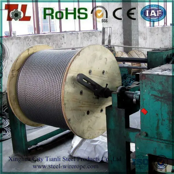 aisi 304 1x19 оцинкованный стальной трос 4mm