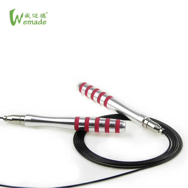 wholesale skipping rope Aluminium handles Fitness training adjustable speed self-locking jumping rope pvc jump rope