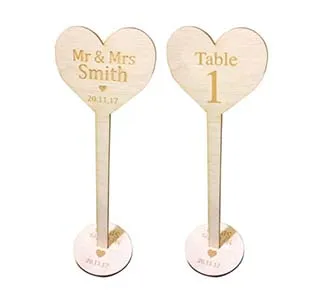 Handmade 1-25 wooden table numbers