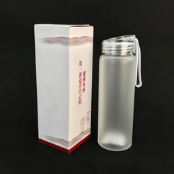 500ml Sublimation Blank Frosted Color Drinkware Matte Glass Water Bottle