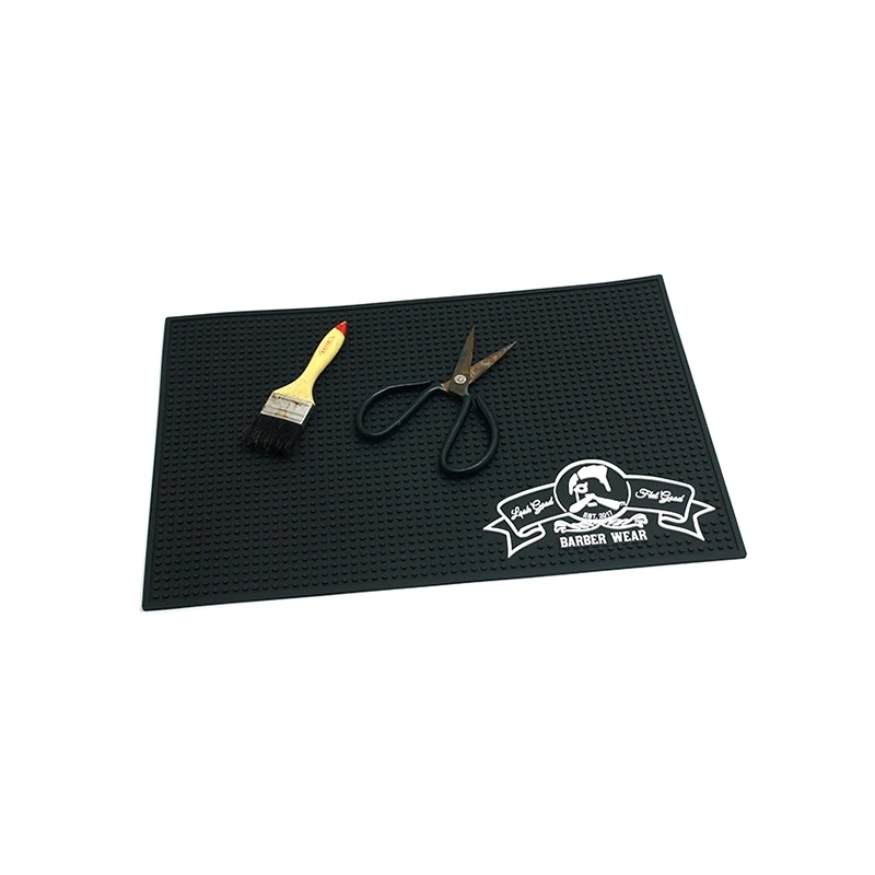Custom production black environmental hair styling tool mats hairdressing tools mat hair salon equipment mat