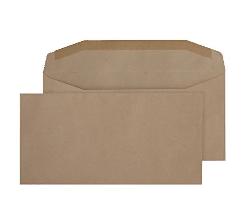 
Customized Small Rectangular Rigid Kraft Paper Money Receipt Envelope with self seal flap 