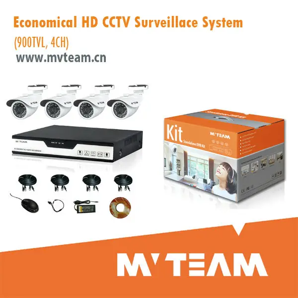 экономические видеонаблюдения hd 4-канальный камеры системы dvr комплект оптовая сделано в китае