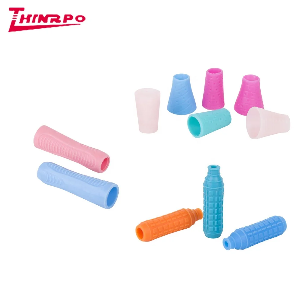 Custom Hot selling silicone  rubber Pen Holder Posture Corrector Pencil Writing Aid Grip  unique pencil holder