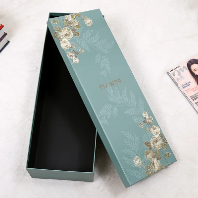 Luxury custom logo long stem rose flowers gift packaging box