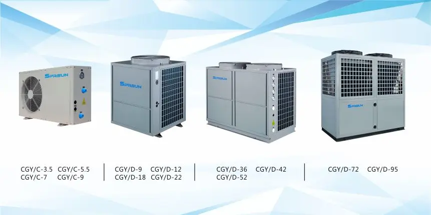 China Top Ten Brands Sprsun 15kw Air Source Swimming Pool Heat Pump Water Heater with Wifi system