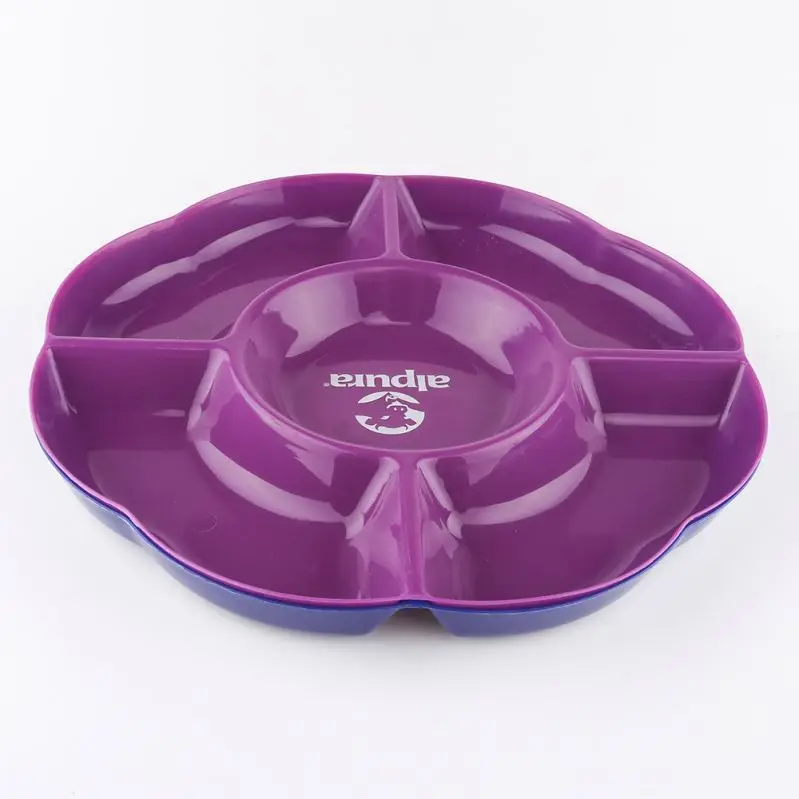 plastic compartment snack tray plate for snack and fruit snack bowl tray