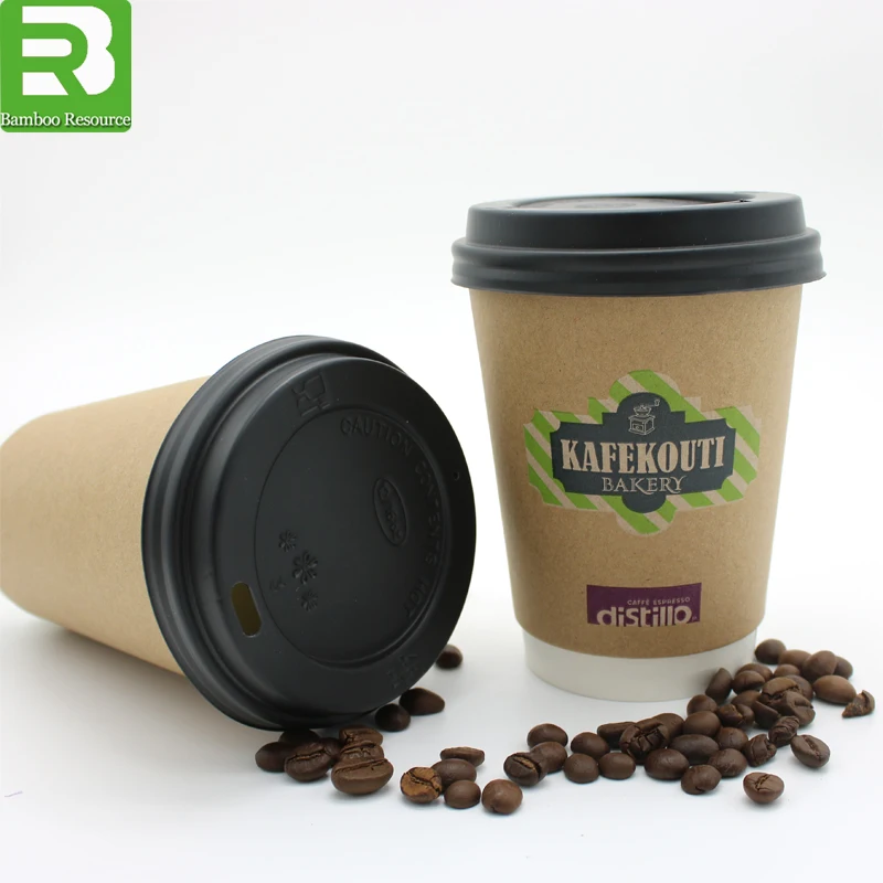 16 oz Disposable Coffee Cups_16oz Double Wall Custom Print Coffee Cups_Paper Coffee Cups for Hot Beverage