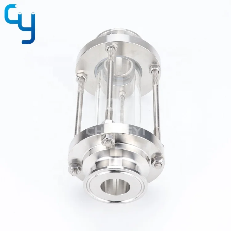 Sanitary stainless steel tubular sight glass inline tube sight glass