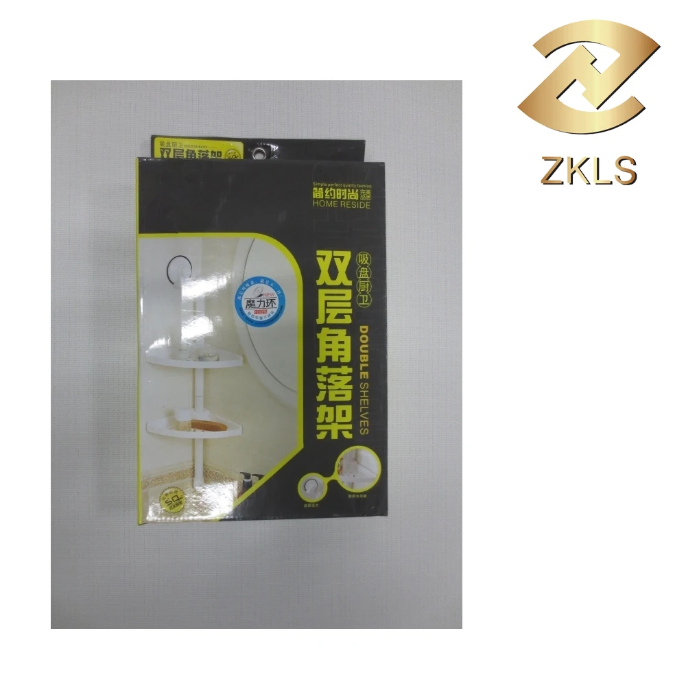 
Household Wall Corner Plastic Bathroom Double Tiers Corner Shelves 