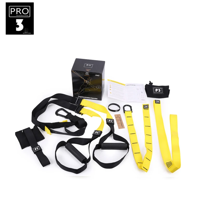 
Customized logo Home gym fitness equipment Trainer Kit P3 Pro Suspension Straps Sling Trainer basic kit 