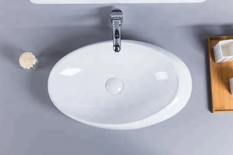 Italy Porcelain sink laundry sink cabinet combo bathroom ege shape bowl