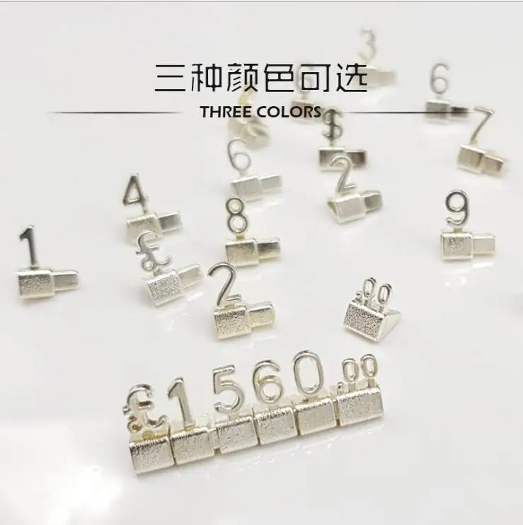 Jewelry and watch displaying 3D metal gold plating price cube price tag labels