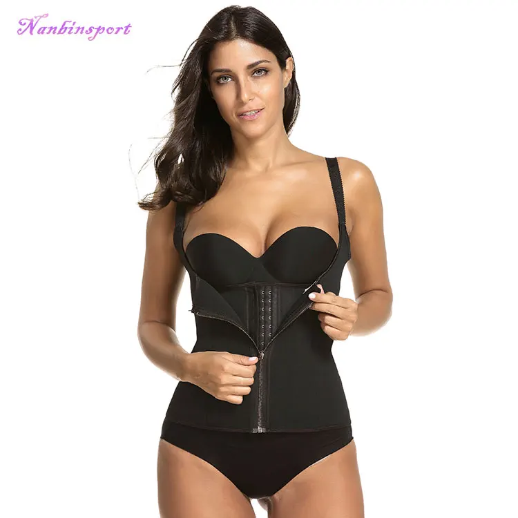 NANBIN Woman Workout Corset Private Label Women Waist Trainer Zipper Body Shaper Corset Neoprene Sauna Sweat Vest