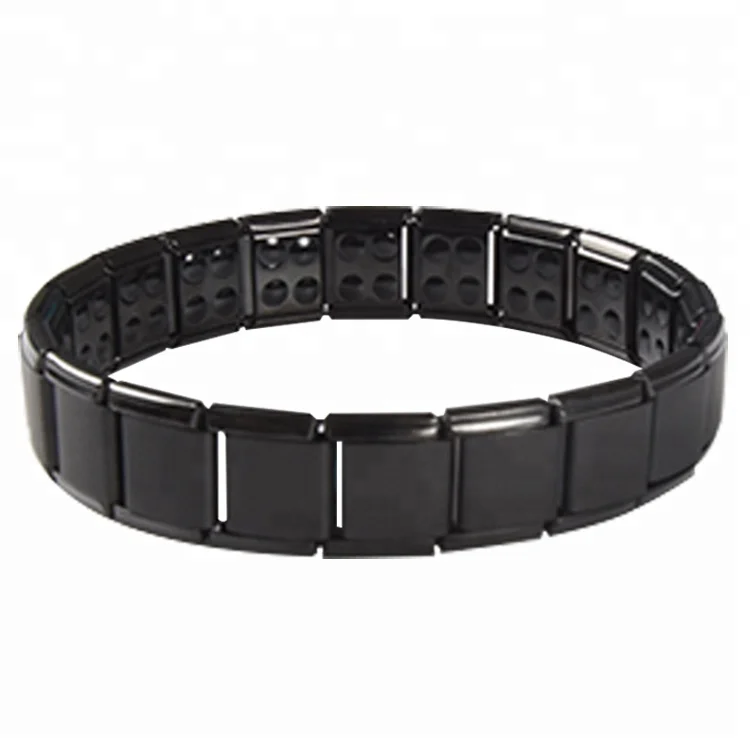 Japanese Anti-radiation Magnetic Germanium Health Black Stainless Steel Bracelet