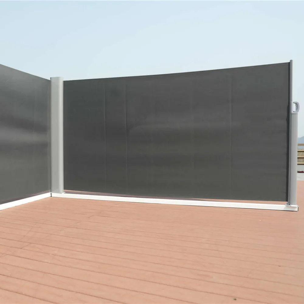 
Corner Outdoor Retractable Double Privacy Wall Side Awning 