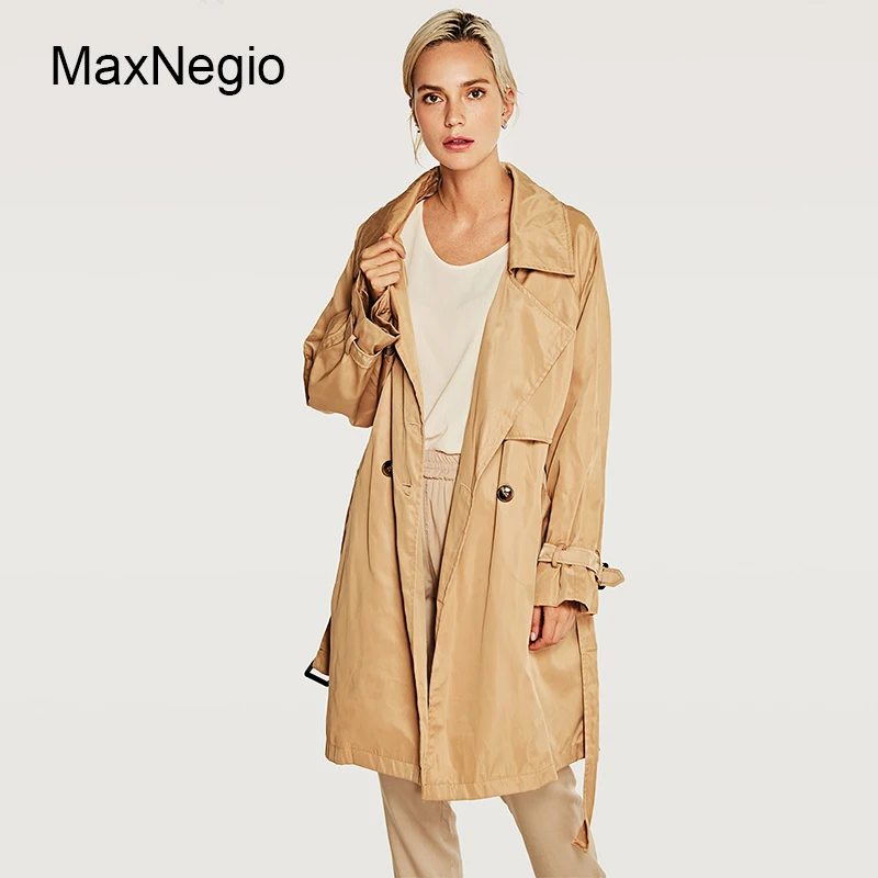Maxnegio classic trench overcoat coat women
