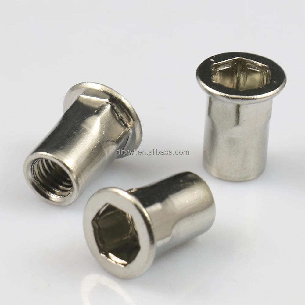 Гайки из нержавеющей стали с плоской головкой и шестигранным углублением