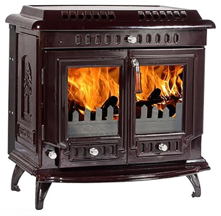 Indoor Freestanding Cast Iron Wood Burning Boiler Stove With Double Doors