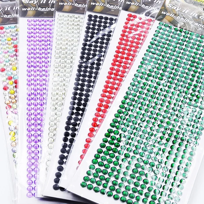 
Mirror foiled back resin acrylic crystal sticker, self adhesive peel and stick on crystal jewel sticker 