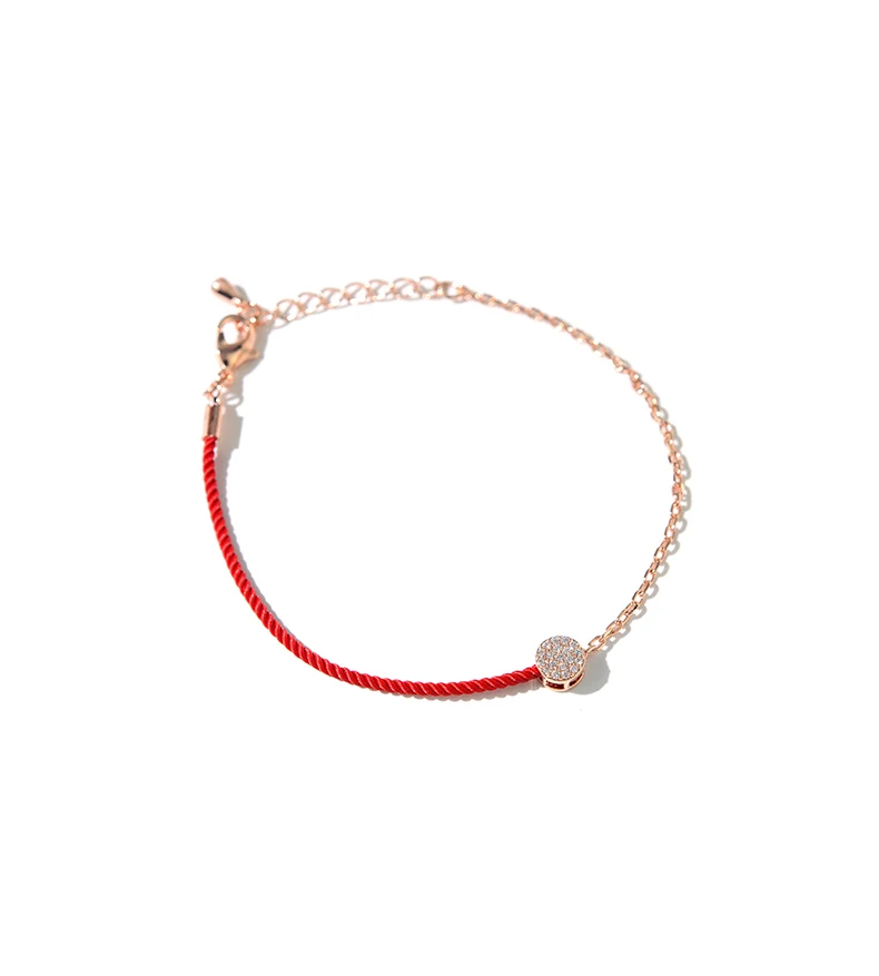 Half ring design red rope collocation gold chain bracelet bracelet is suitable for women to wear lucky bracelet at ordinary time