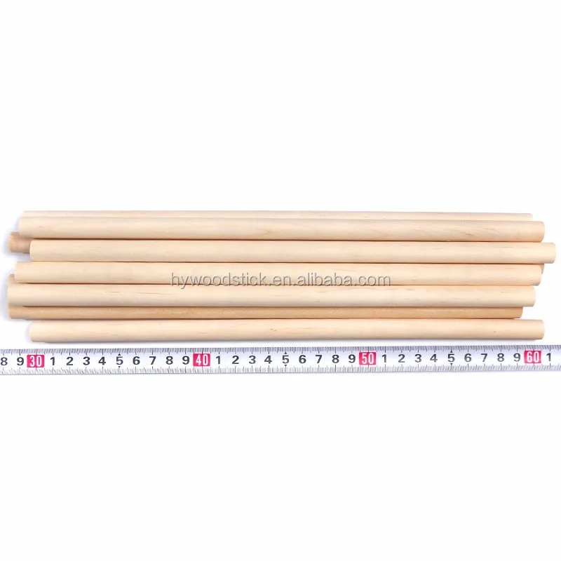 Polished Flat Round Sticks Natural Wood Craft Dowel Rods 12 Inch x 1/ 4 Inch