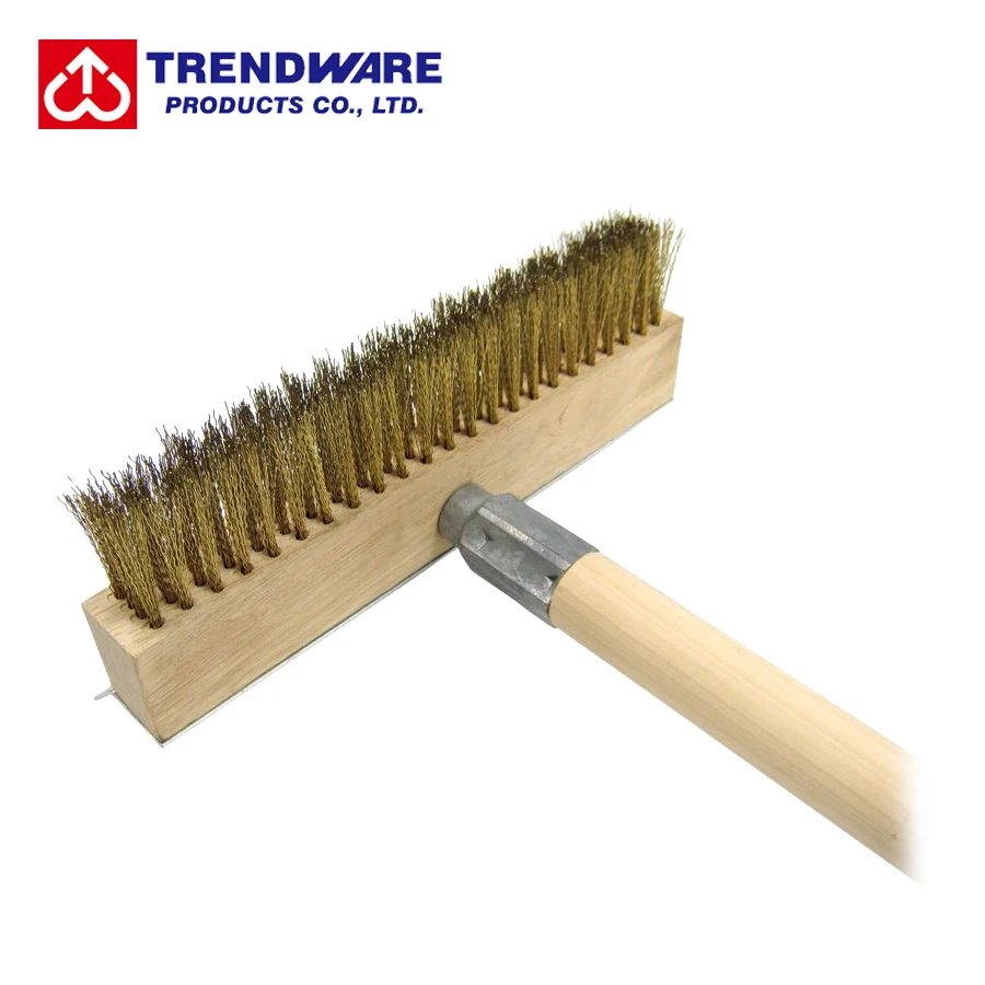 
Heavy Duty Pizza Oven Wire Brush and Scraper with Long Wooden Handle 