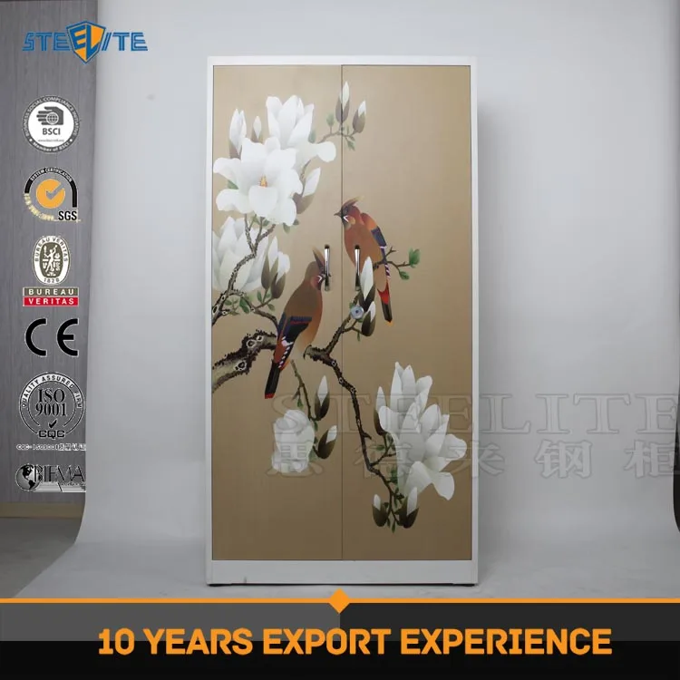 
modern new style bedroom steel almirah armoir garderobe metal wardrobe 