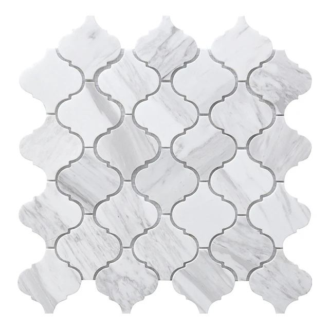 Мраморная мозаичная плитка volakas в форме фонаря для стен