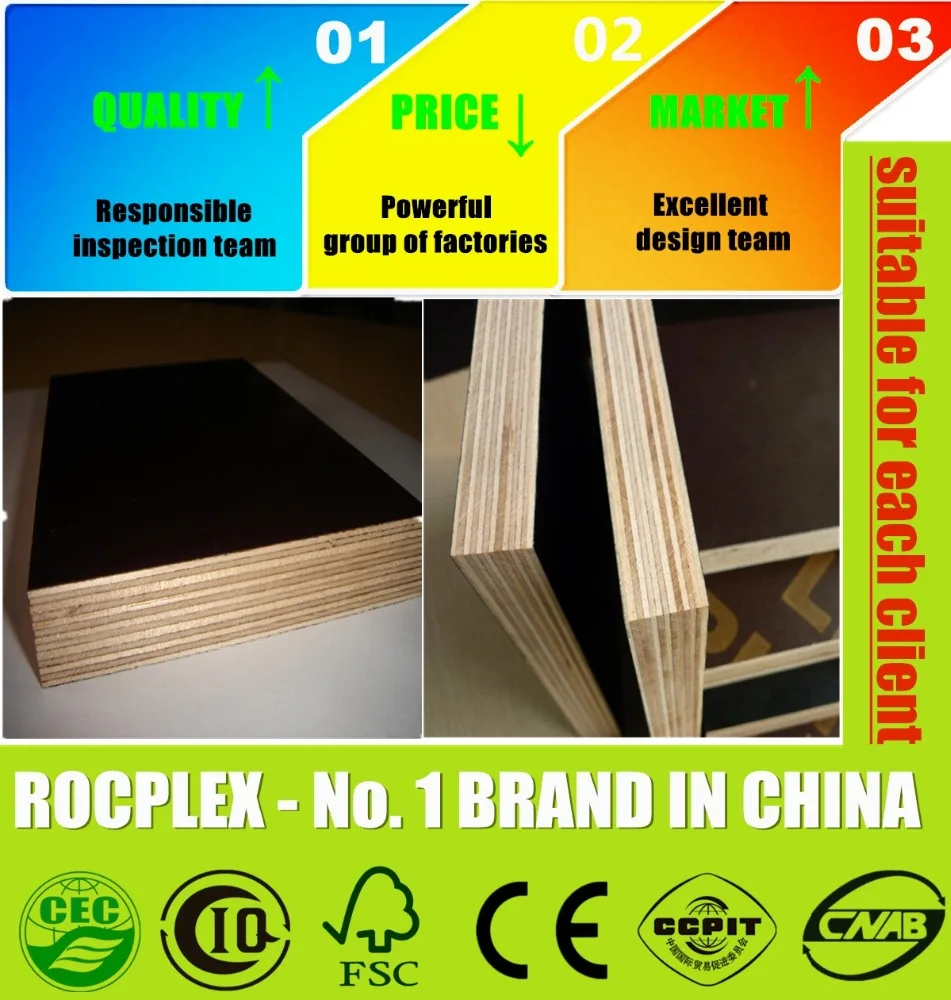 
18mm construction materials plywood waterproof/ phenolic film faced plywood brown OEM service 