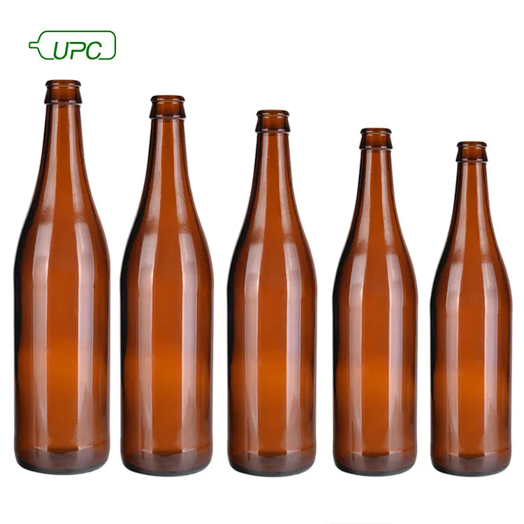 Wholesale 330ml 500ml empty glass amber beer bottle