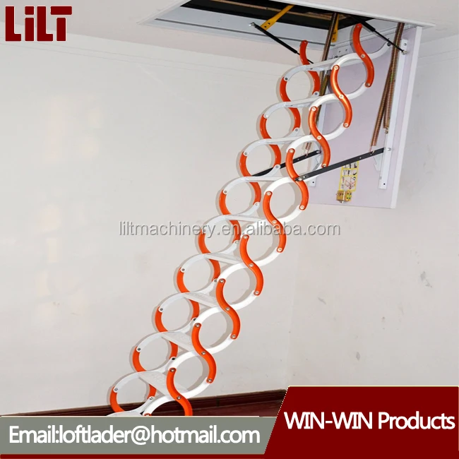 Exported to Dubai manual loft ladder without frame collapsible step ladder