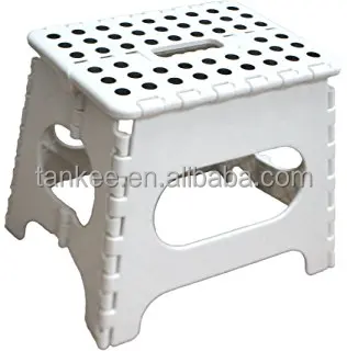 11' Folding Step Stool Plastic Heavy Duty Foldable Non Slip Grip Home Office Kitchen