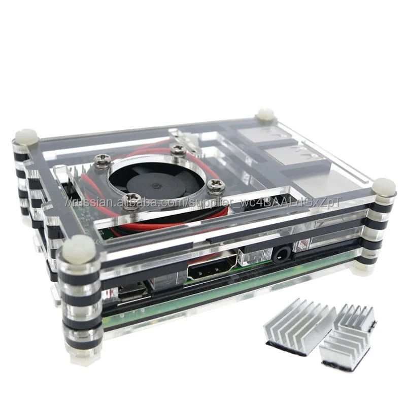 Raspberry Pi 3 Чехол 9 слоев Raspberry pi 2 акриловая коробка + вентилятор охлаждения + 3 шт. радиатор для Raspberry pi B