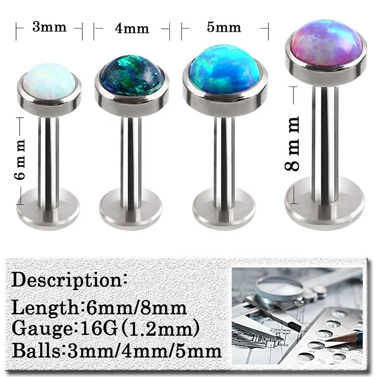 2023 Wholesale Fashion Stainless Steel Labret Tops Ear Nose Ring Body Piercing Helix Stud Jewelry