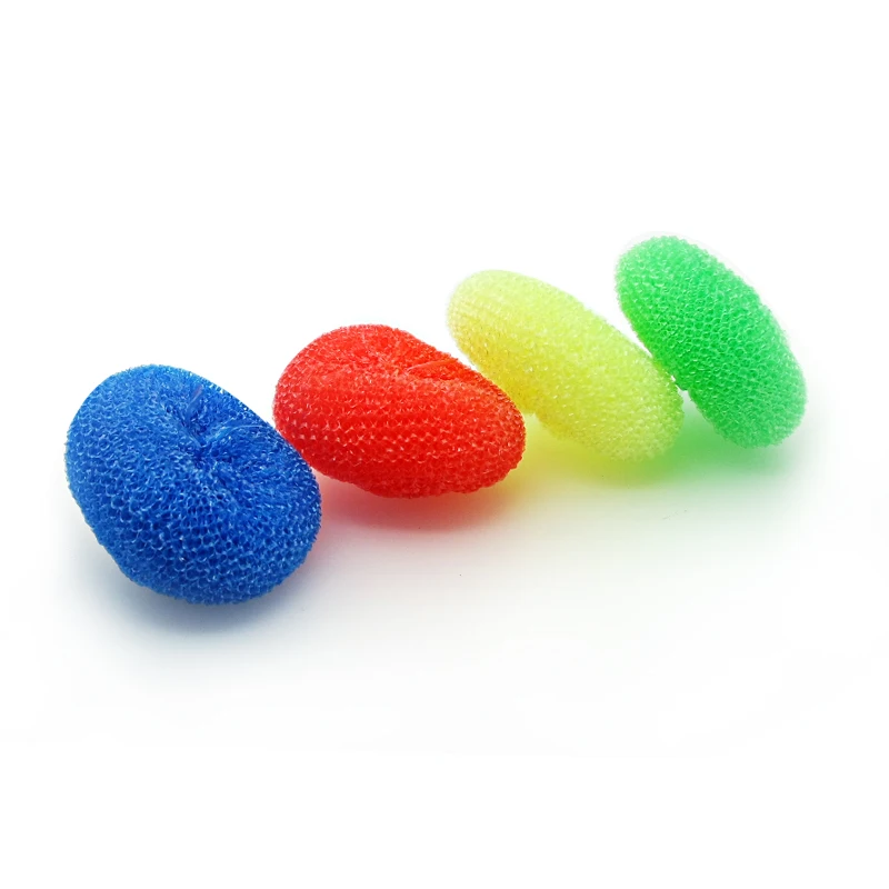 Multi Colors Kitchen Washing Pot Pan Plastic Mesh Scourer