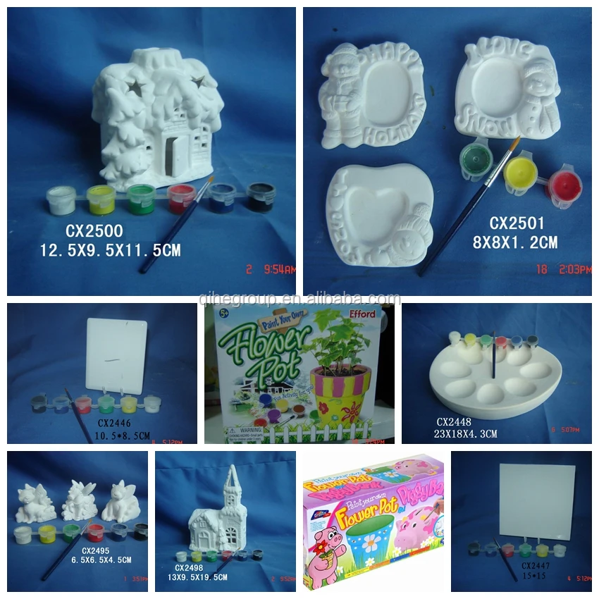 
Christmas gift kids diy ceramic painting toy coloured drawing toys educational painting gypsum toys for kids 