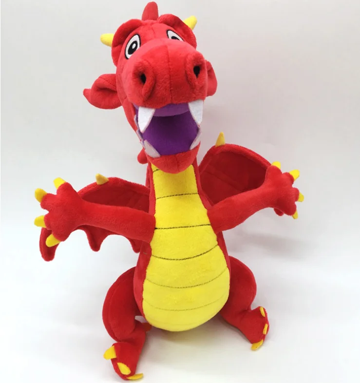 Custom stuffed animal toy red plush fire-breathing dragon