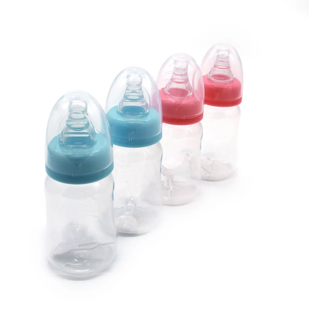 2 Colors 120ML Baby Milk Feeding Bottle PP Bottle Soft Silicone Nipple Portable BPA Free Baby Plastic Milk Bottle
