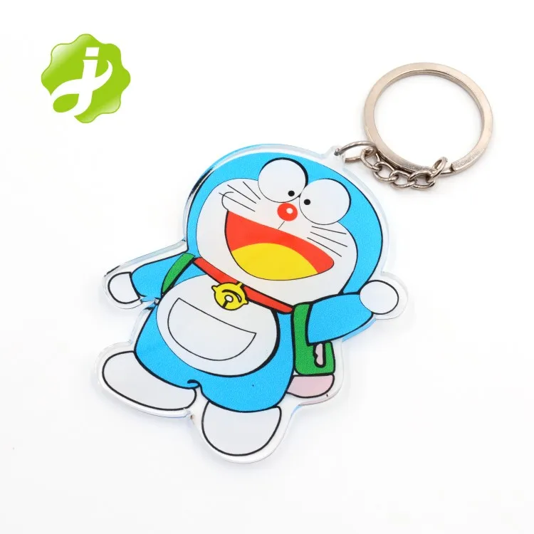 Promotion custom laser cut anime acrylic keychain with double sided printing