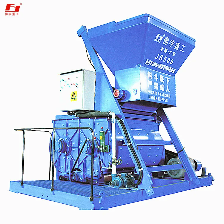 cement plant mixing main engine JS500 concrete mixer small size HZS25 concrete mixing plant