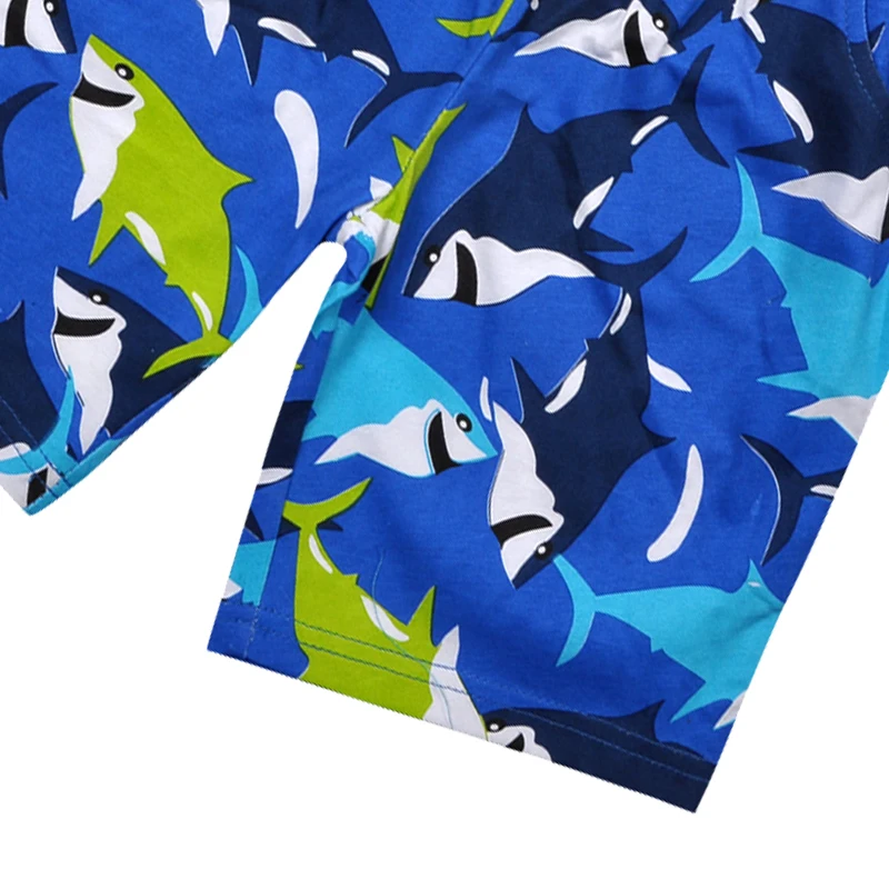 Guangzhou High Quality Cartoon Printed Jaws Cotton 2-10 Years Old Boys Home Dress Clothes