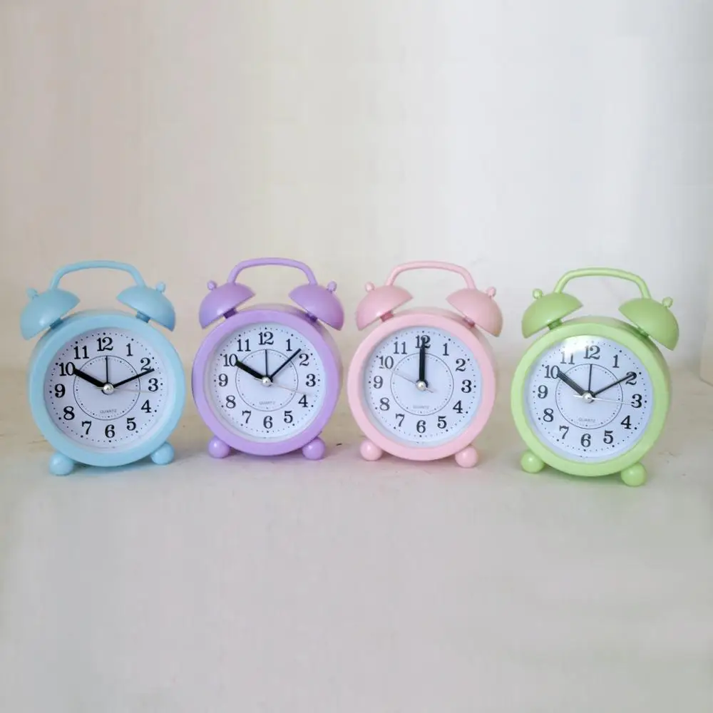 Pink Mini Quartz Travel Alarm Clock with Snooze and Night Light cheap