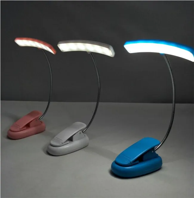 Rechargeable 6 SMD LED music stand light Flexible gooseneck Easy Clip On Read book Reading Lamp With 3 modes